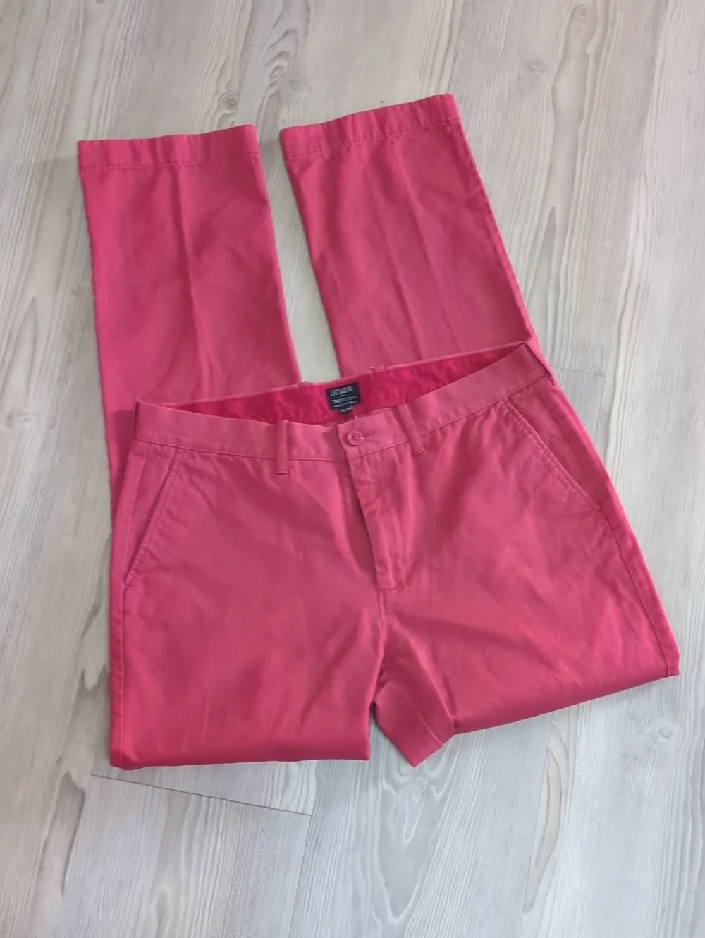 J.Crew The Sutton Chino Pants Mens 34x34 Raspberry Pink Red 100% Cotton Preppy